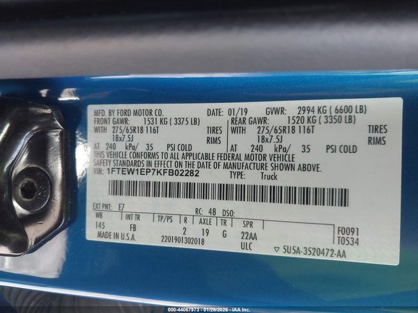 2019 FORD F-150 XLT