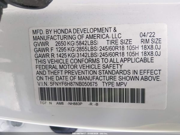 2022 HONDA PILOT AWD TRAILSPORT