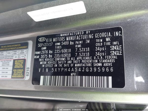 2018 KIA SORENTO 3.3L EX