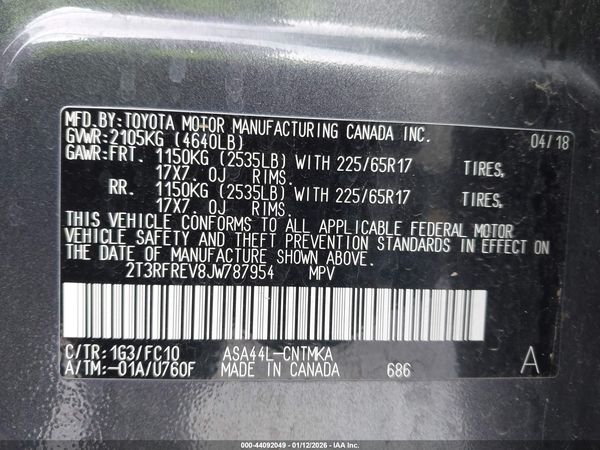 2018 TOYOTA RAV4 XLE