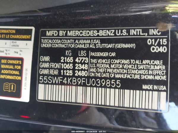 2015 MERCEDES-BENZ C 300 4MATIC