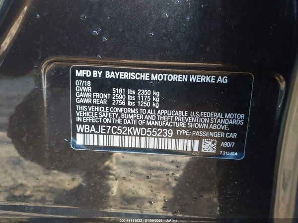 2019 BMW 540I XDRIVE