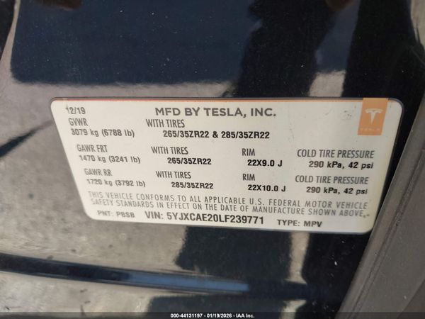 2020 TESLA MODEL X