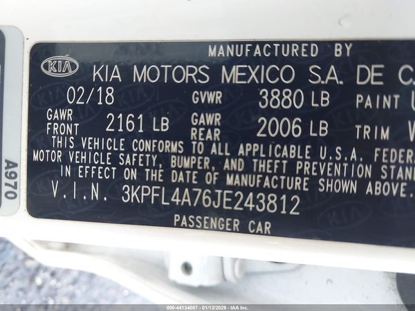 2018 KIA FORTE S
