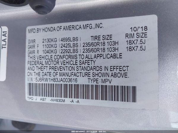 2018 HONDA CR-V EX-L/EX-L NAVI