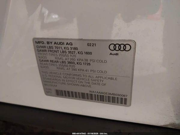 2021 AUDI E-TRON PREMIUM QUATTRO