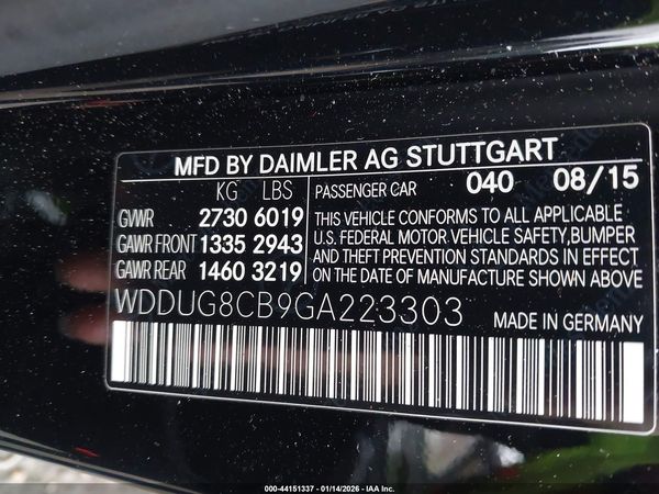 2016 MERCEDES-BENZ S 550 S550