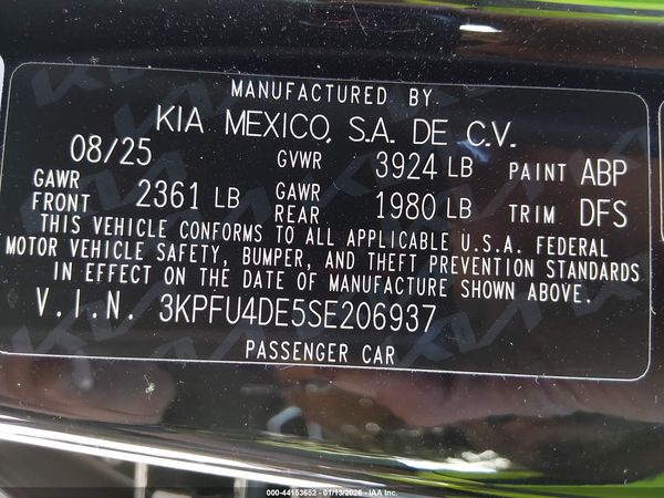 2025 KIA K4 EX
