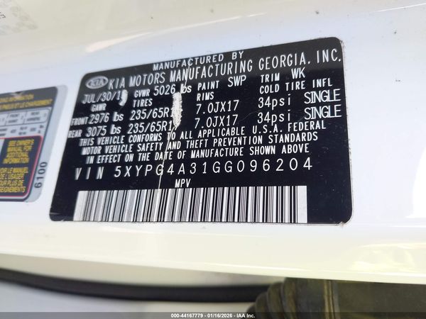2016 KIA SORENTO 2.4L LX