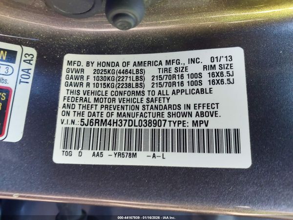 2013 HONDA CR-V LX