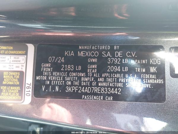2024 KIA FORTE LXS