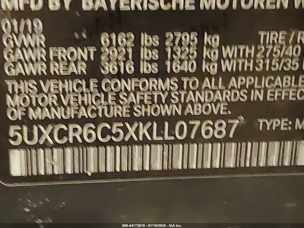 2019 BMW X5 XDRIVE40I