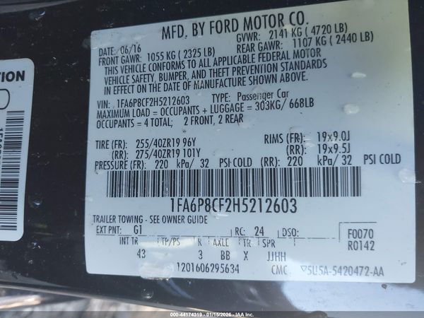 2017 FORD MUSTANG GT PREMIUM