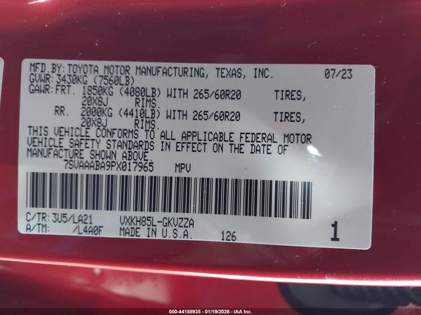 2023 TOYOTA SEQUOIA PLATINUM