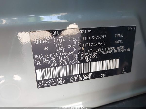 2019 TOYOTA RAV4 XLE