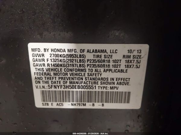 2014 HONDA PILOT EX-L