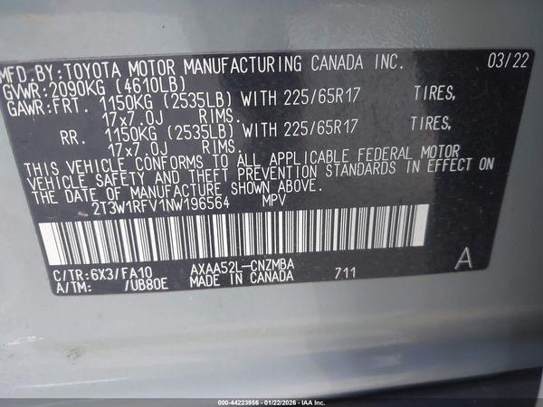 2022 TOYOTA RAV4 XLE