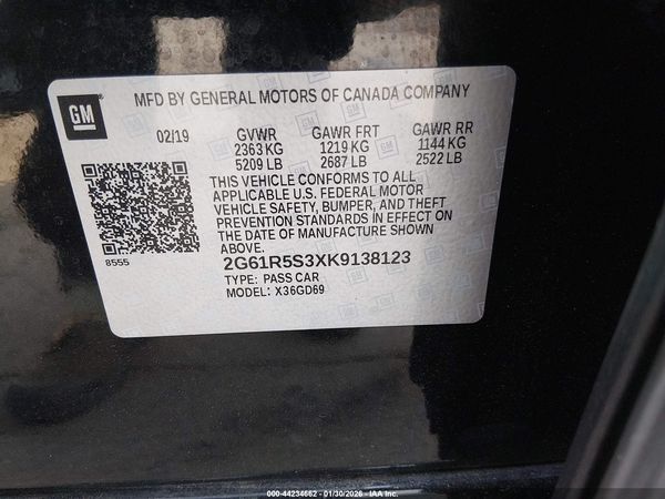 2019 CADILLAC XTS PREMIUM LUXURY