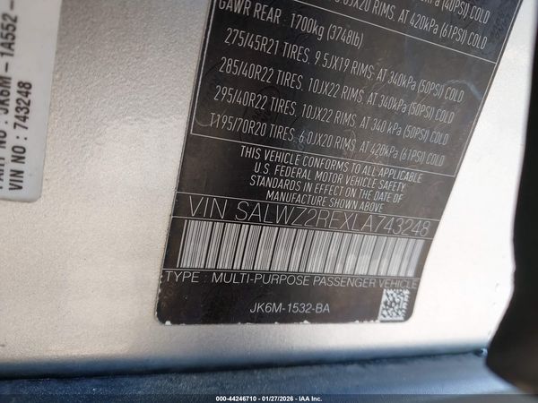 2020 LAND ROVER RANGE ROVER SPORT SVR