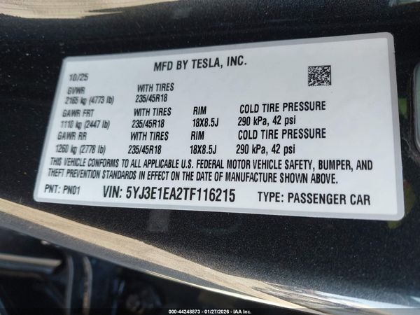 2026 TESLA MODEL 3