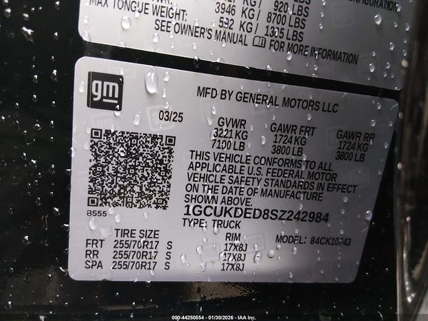 2025 CHEVROLET SILVERADO 1500 4WD  STANDARD BED LT — I9