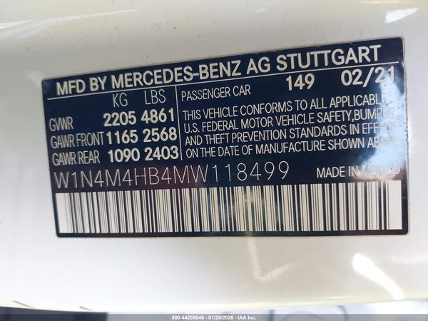 2021 MERCEDES-BENZ GLB 250 4MATIC