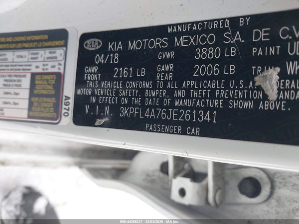 2018 KIA FORTE S