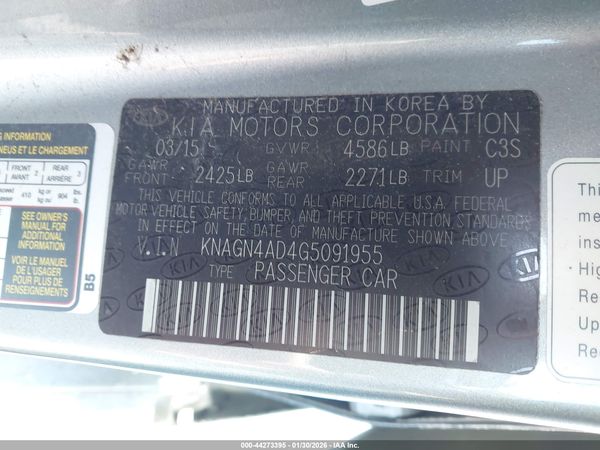 2016 KIA OPTIMA HYBRID EX