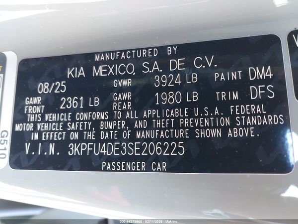 2025 KIA K4 EX