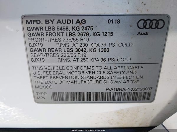 2018 AUDI Q5 2.0T PREMIUM
