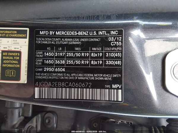 2012 MERCEDES-BENZ ML 350 BLUETEC 4MATIC