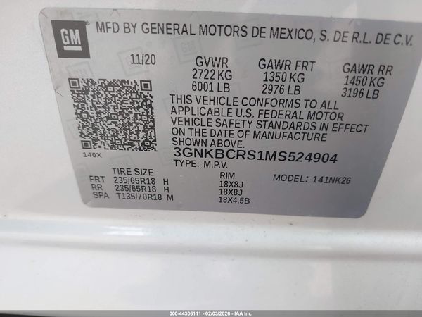 2021 CHEVROLET BLAZER FWD 2LT — I9