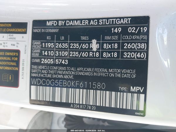 2019 MERCEDES-BENZ GLC 350E 4MATIC