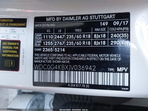 2018 MERCEDES-BENZ GLC 300 4MATIC