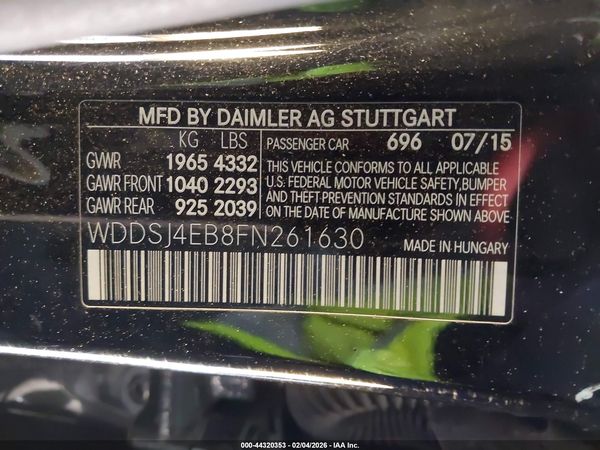 2015 MERCEDES-BENZ CLA 250 CLA250