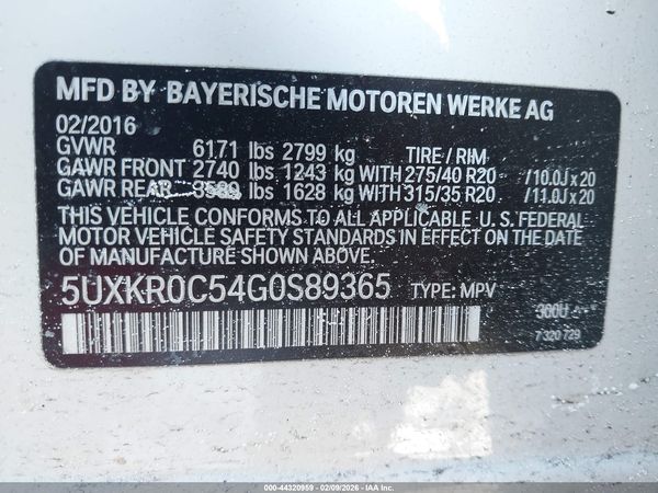 2016 BMW X5 XDRIVE35I