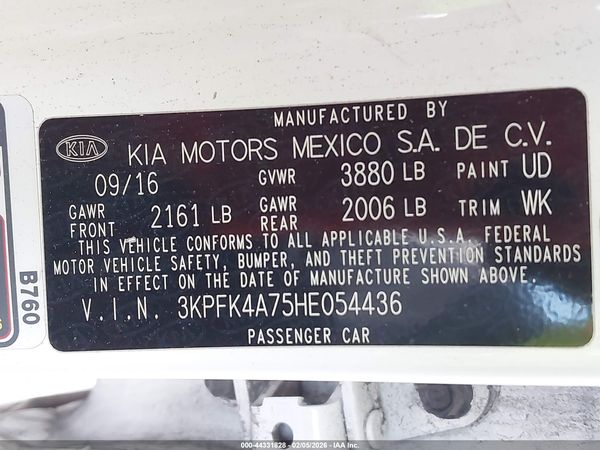 2017 KIA FORTE LX