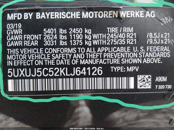 2019 BMW X4 M40I