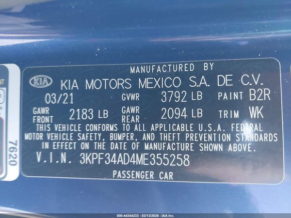 2021 KIA FORTE GT-LINE