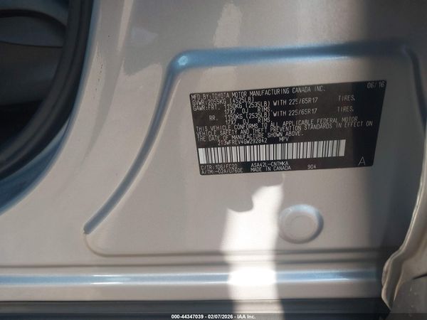 2016 TOYOTA RAV4 XLE