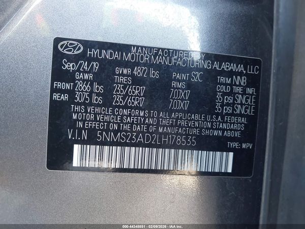 2020 HYUNDAI SANTA FE SE