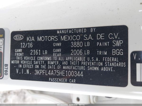 2017 KIA FORTE LX