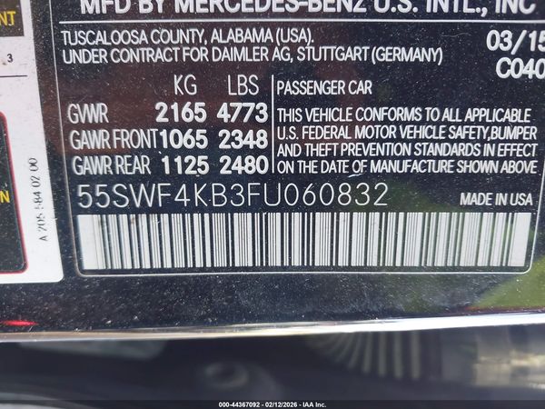 2015 MERCEDES-BENZ C 300 4MATIC