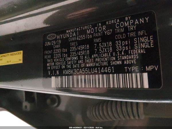 2020 HYUNDAI KONA LIMITED