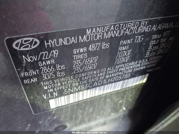 2020 HYUNDAI SANTA FE SEL