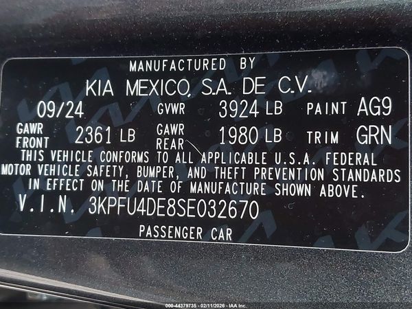 2025 KIA K4 EX