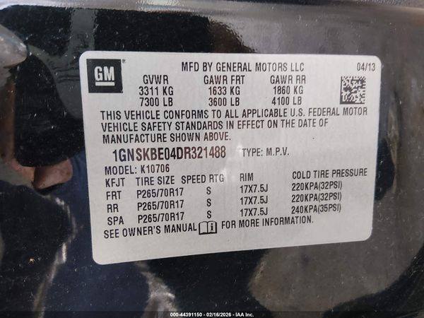 2013 CHEVROLET TAHOE LT — I9