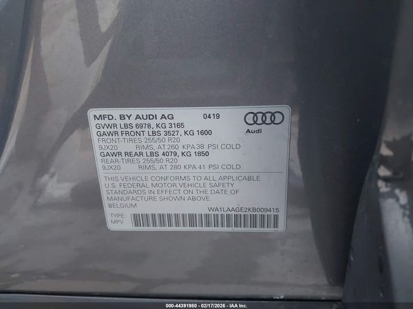 2019 AUDI E-TRON PREMIUM PLUS