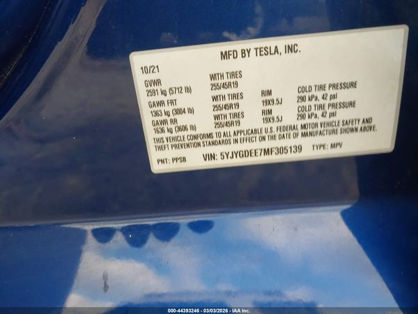 2021 TESLA MODEL Y