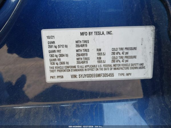 2021 TESLA MODEL Y